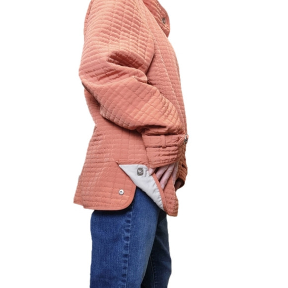 Size XL Quilted spring Jacket Muted Orange color Collared GALLERY - Picture 4 of 16